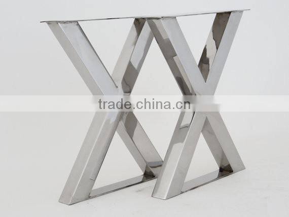 Modern stainless steel dining table feet for wood furniture design