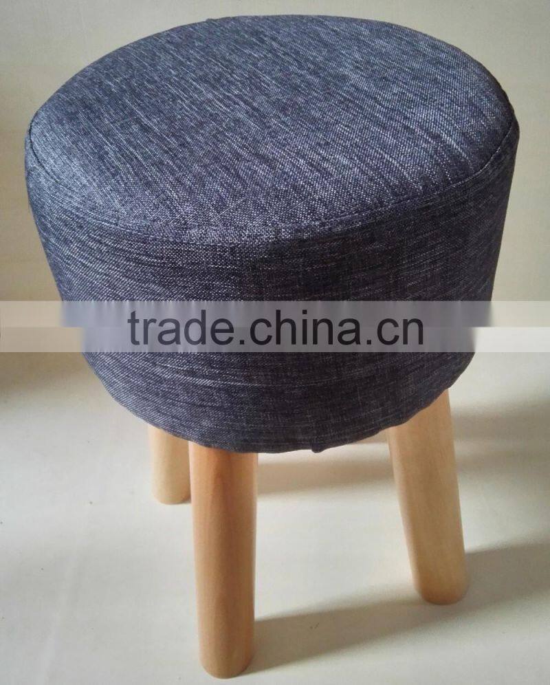 living room furniture padded round stool ottoman wooden pouf
