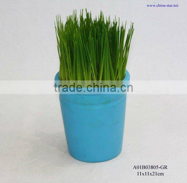 potted artificial grass