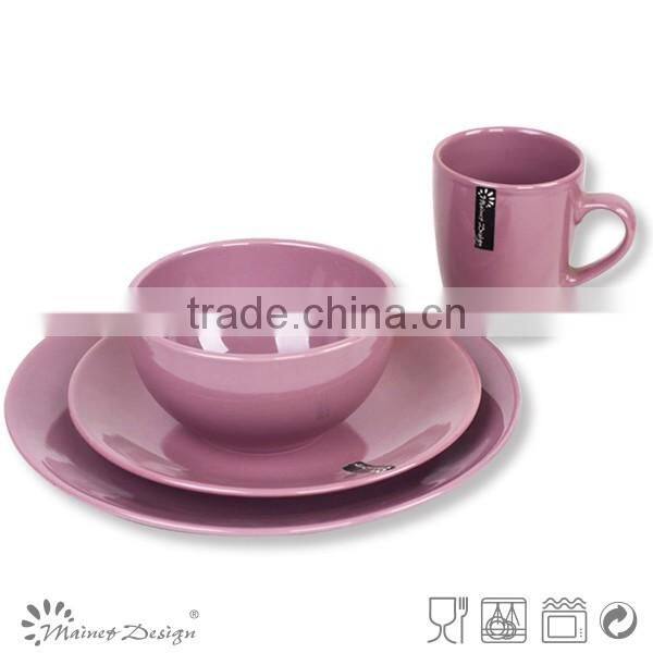 ceramic 16pcs one color simple Design Dinnerware Set