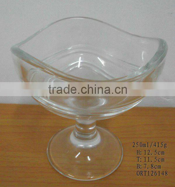fancy high quality glass ice cream cup