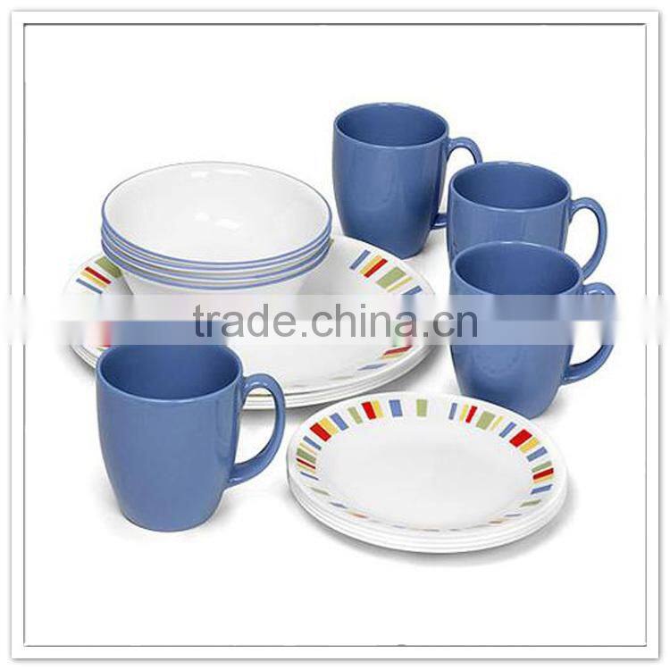 Colorful square diamond layout 12pcs melamine chinese style tableware