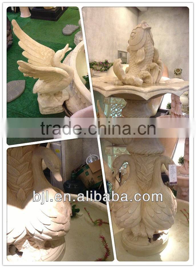 garden waterfall white bird sandstone fountain