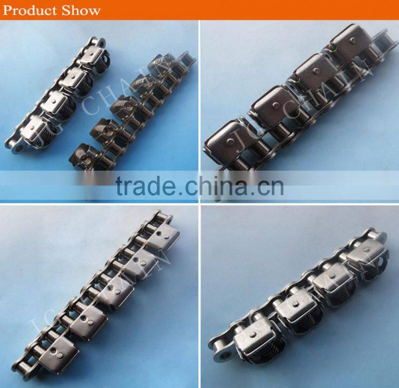 high quality 08B stainless steel special attachments clip paper conveyor chain