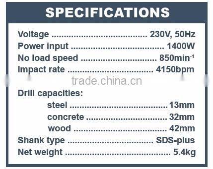 JRH1432 1400W 32mm Electric rotary hammer