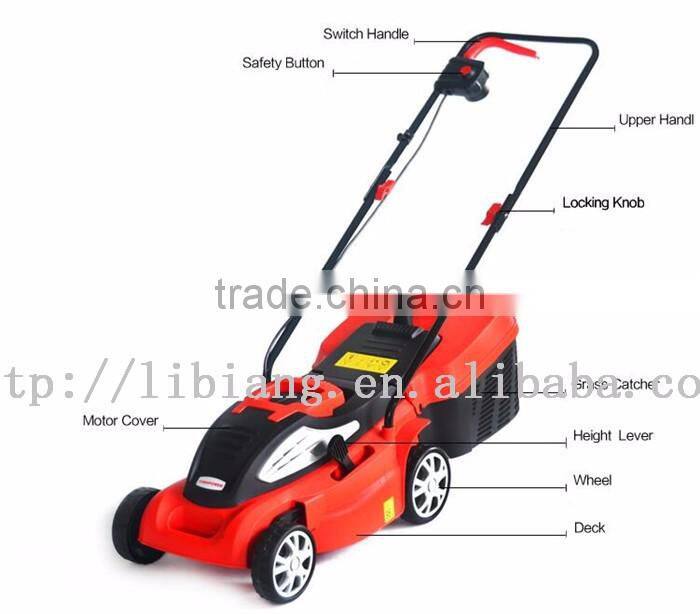 For 25CM 500M*2 grass, Hot sale 1400W electric lawn mower,grass cutter