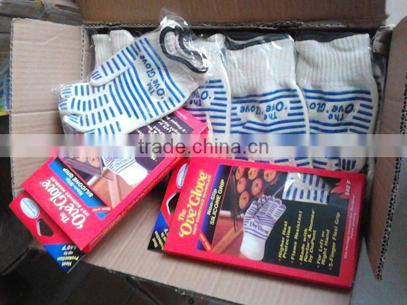 Silicone Grip Ove Glove Heavy Duty Oven Glove with Fingers