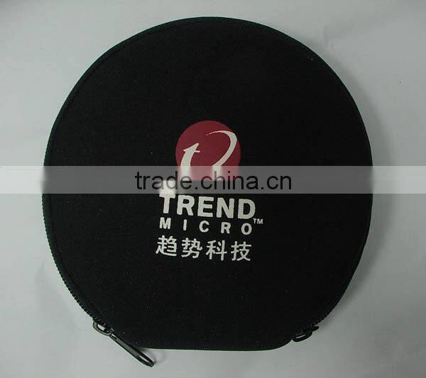 Fashion Round Shape Waterproof Neoprene Cute CD Case Mini DVD Cover Bag