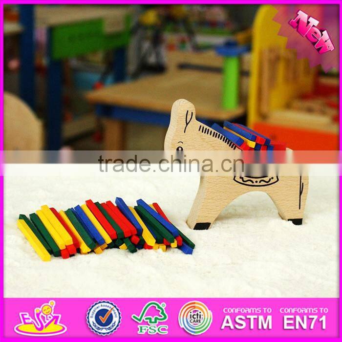 2016 new design baby wooden donkey toy, top fashion kids wooden donkey toy, educational children wooden donkey toy W01B028