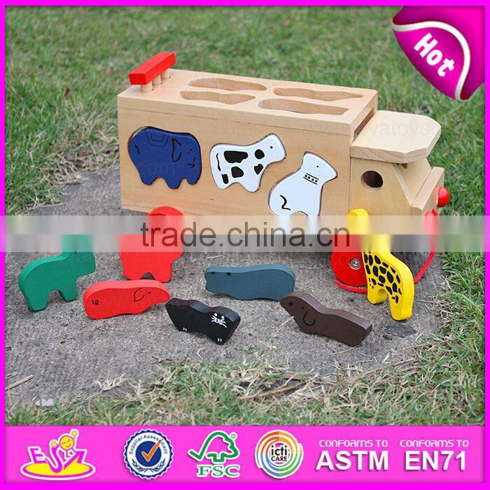 2015 New wooden push toy for kids,Lovely cute wooden toy pull for children,Best seller mini wooden car toy with puzzle WJ276157