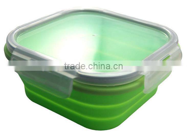 The Large Size Silicone Pack Away Lunch Box Folds Flat