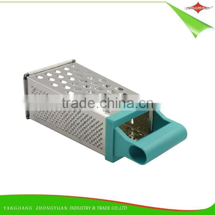 ZY-N5032 hot sale 4 side plastic handle stainless steel kitchen tool multi grater
