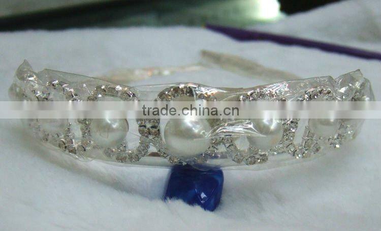 fashion rhinestone crystal princess pearl eweled hair tiaras
