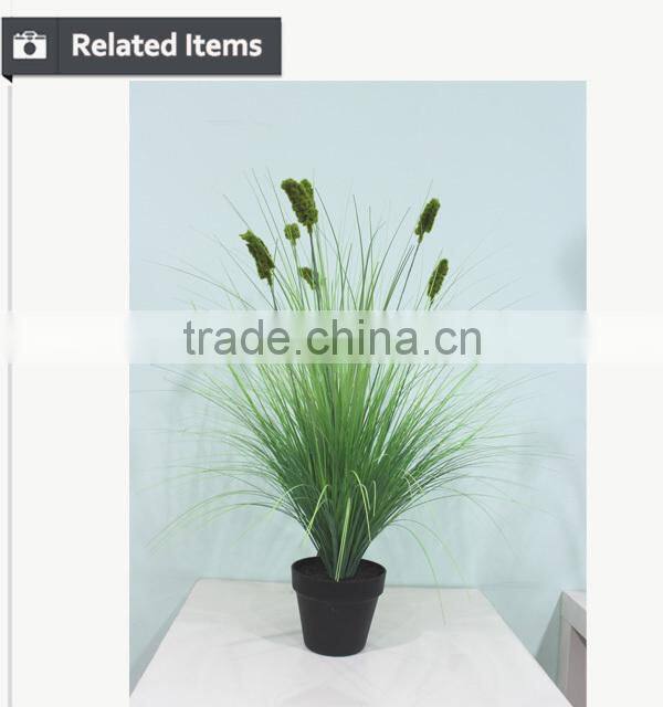 Decorative artificial flocking grass onion grass artificial grass in pot for home and office