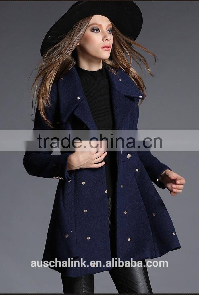 new arrival women chic fashion long cashmere coat OEM service