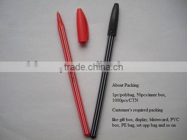 BHNPP4484 Ballpoint Pens Promotional Gift Plastic Stripe Ballpint Pen For sale