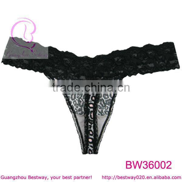 Black models cute leopard printed thongs