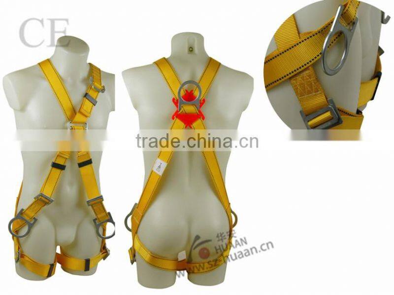 CE EN354 full body safety harness safety belt 100%polyester safety harness industrial safety harness