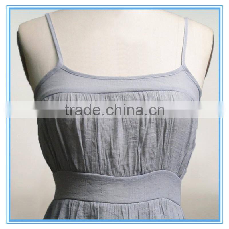 Girl's Sexy Spaghetti Strap Dress Grey Lace Hem Slip Midi Dress