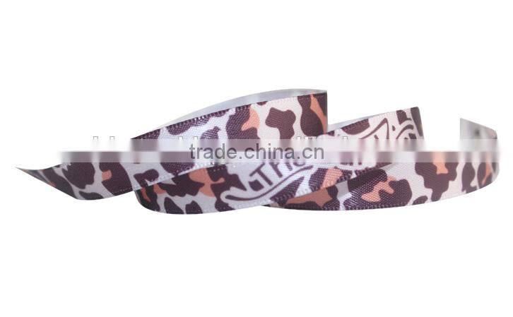 Hot sport silk ribbon bands Life is good sport ribbon wristlet cheap promotional sport snap button wristband