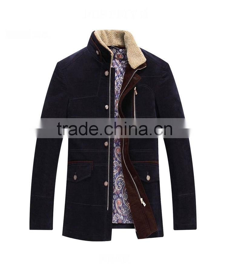 OEM Cotton Spandex Quilting Causal Winter Jacket With Detachable Collar