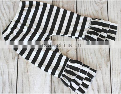 Hot sale strip cotton children's clothing pants wholesale girls triple ruffle short baby girl short hot pants