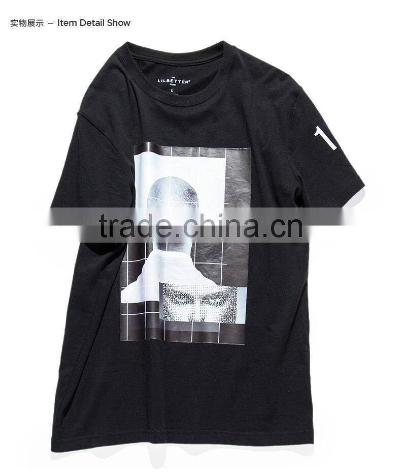 2017 Hot sale promotion black hip hop t shirts printing