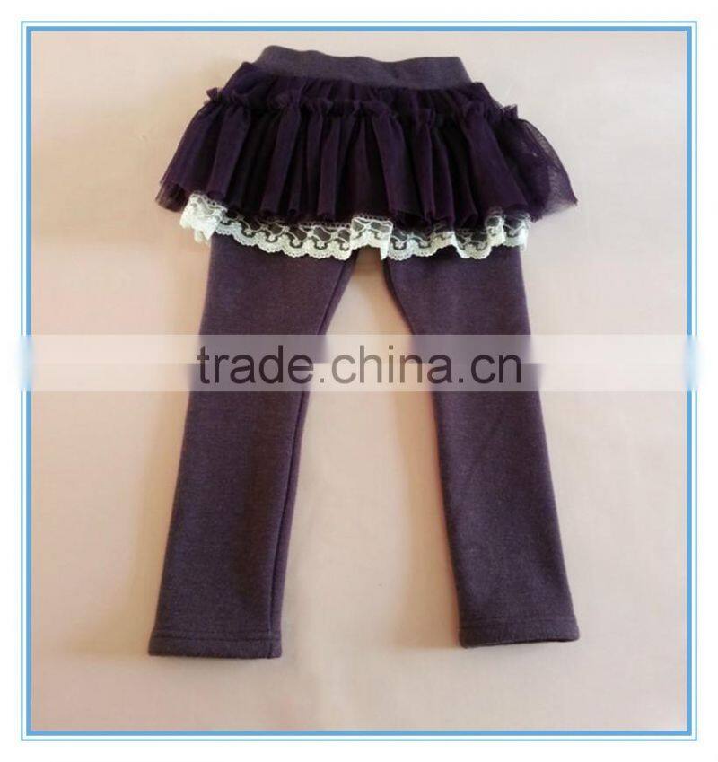 Girl leggings with skirt, children's boutique render skirts leggings, warm thick autumn and winter kid's lace skirted leggings,