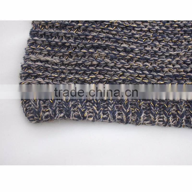 Myfur Multi-Color New Striped Pattern Wool Acrylic Knitting Hat with Real Raccoon Fur Pom Poms