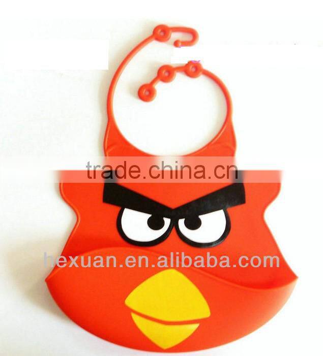 34 designs can choose or OEM baby bibs/ cartoon Bib / food grade silicone slobber pocket