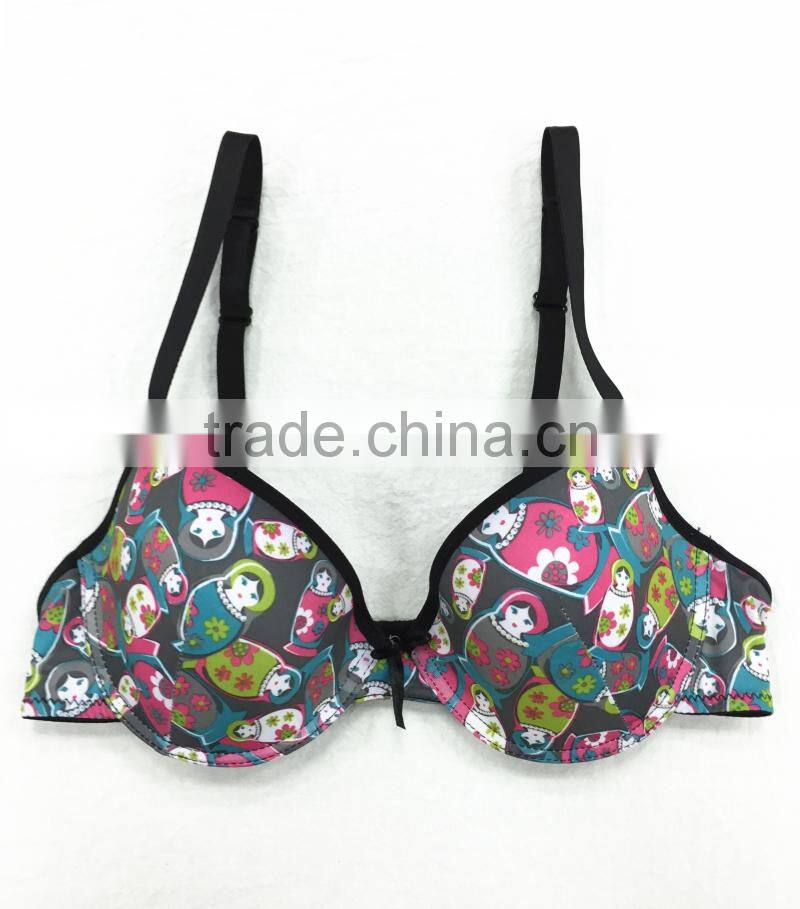 New design butterfly printing fashion ladies bra sexy bra underwear
