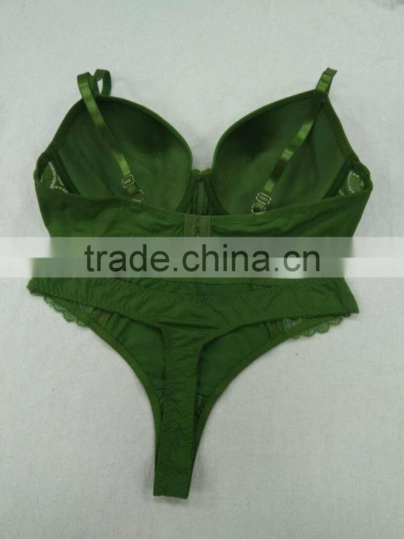 2017 Latest fashion women underwear bra panty set with lace high quality standard