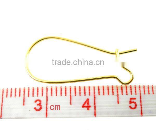 250PCs Gold Plated Ear Wires 24x11mm