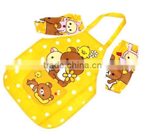 cheap 100% cotton twill knitted customed printed apron for kids