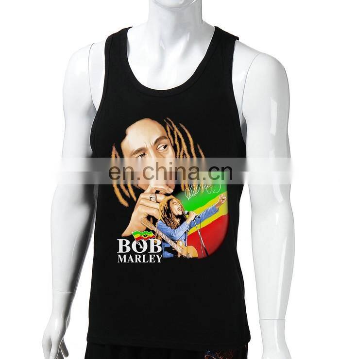 BOB MARLEY cotton gym singlet,custom stringer singlet