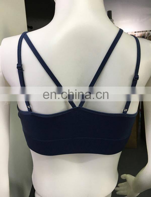 2017 Women Sport Support Workout Bra With Ties And Beautiful Pattern
