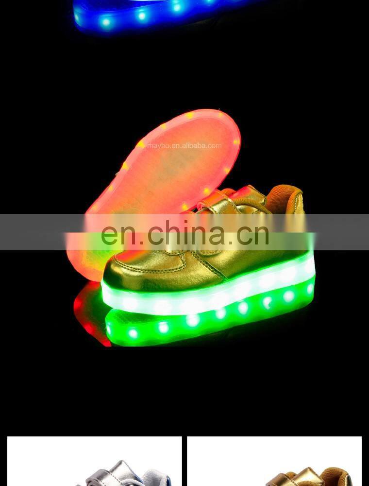 Factory wholesale Led USB charge shoes Children kids casual shoes Led sneakers for boys girls