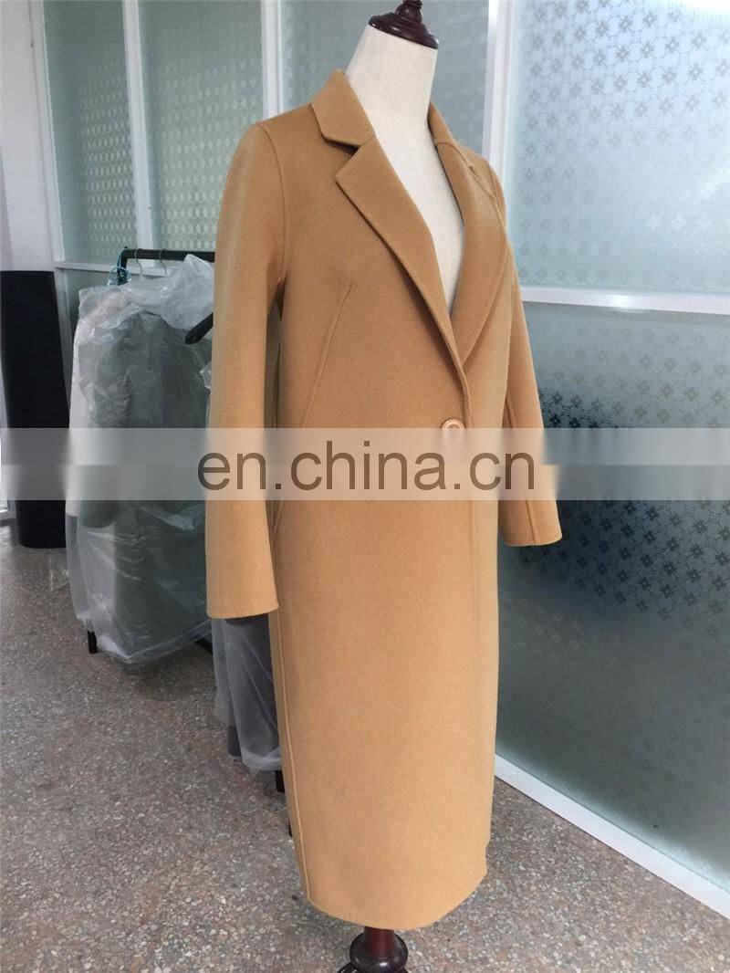 High Quality Wool Long Coat Lady Wool Coat Design
