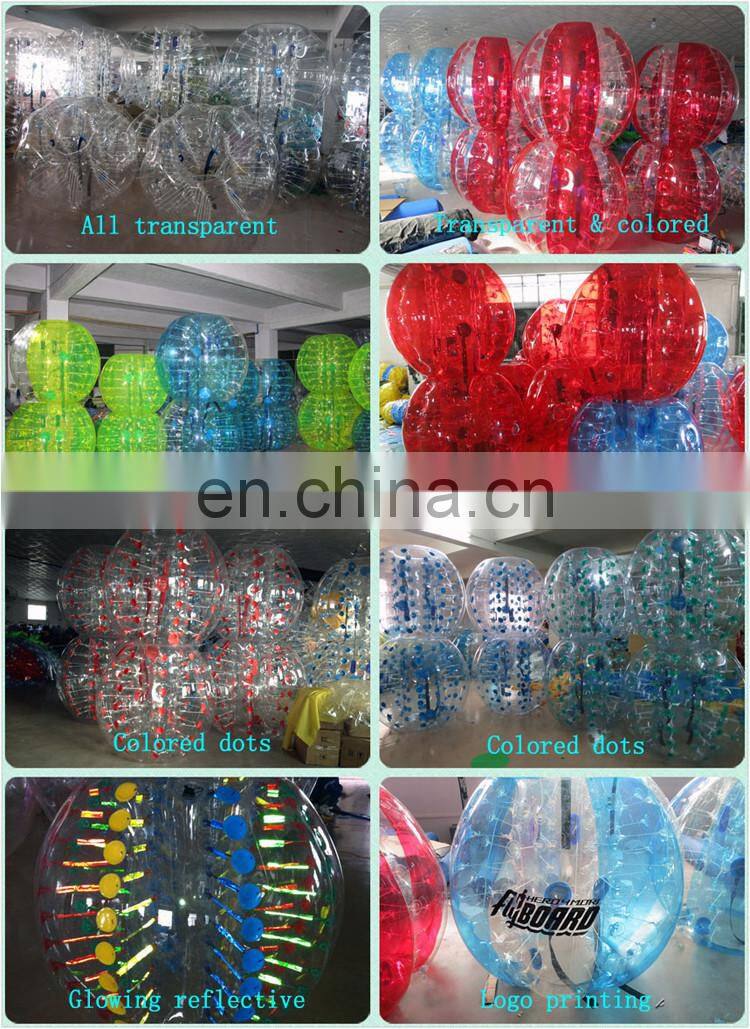 Popular plastic inflatable soccer bubble ball man suits