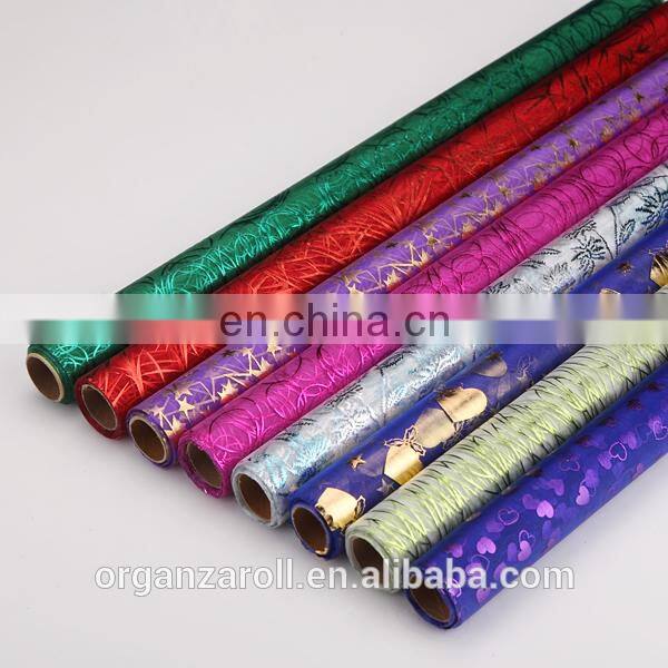 Hot Sale Decoration Fabric Bronzing Crystal Organza Roll
