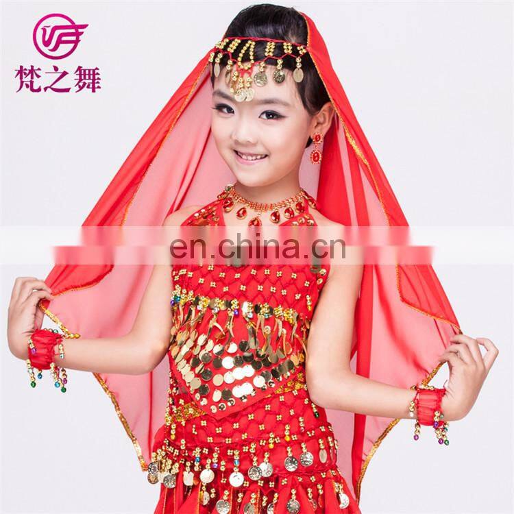 P-9055 120D Chiffon chiffon glittery children kids belly dance head veil scarf