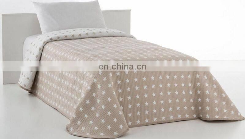 i@home Star pattern filling 100% polyester striped quilted bedspread cotton