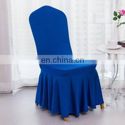 High Quality Banquet Used Ruched Spandex Plain Dyed Chair Covers With Skirt