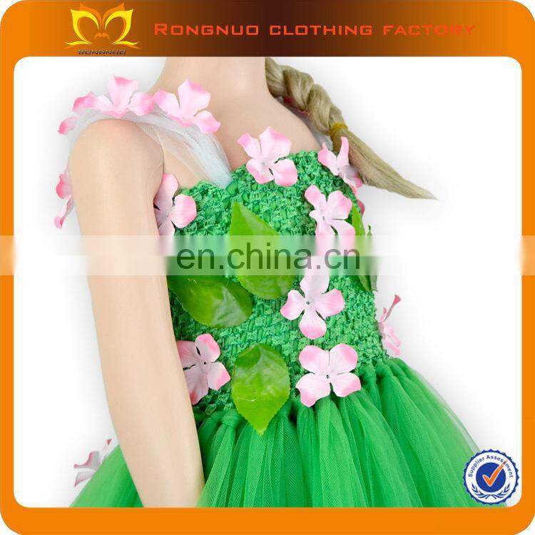 Kids Flower Dress puffy long flower girl dress sweet baby fluffy party tutu dress for