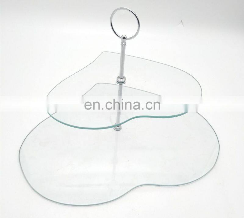 Two tier metal cast cake stand