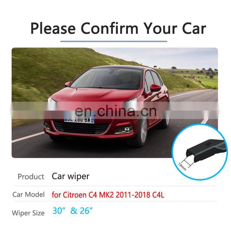 for Citroen C4 MK2 C4L 2011~2018 Car Wiper Blades Front Windscreen Wipers Car Accessories Stickers 2012 2013 2014 2015 2016 2017