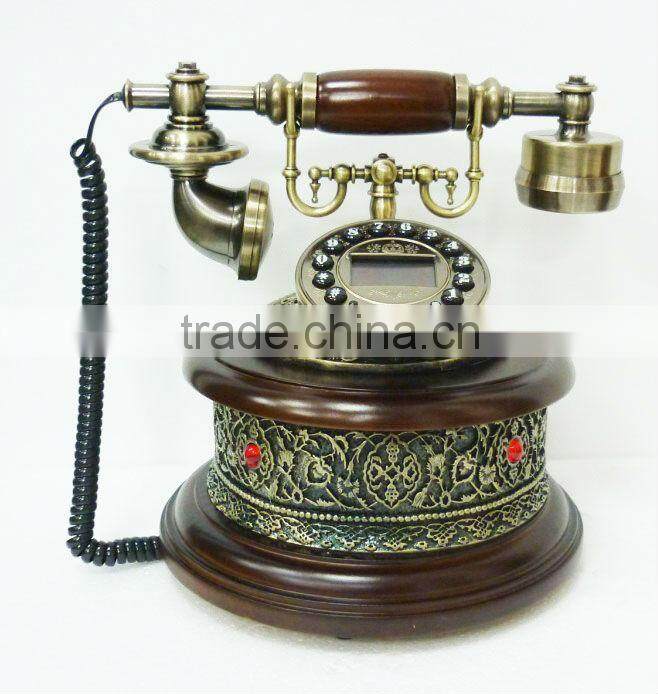 Resin material red jewelry caller id antique analog telephone