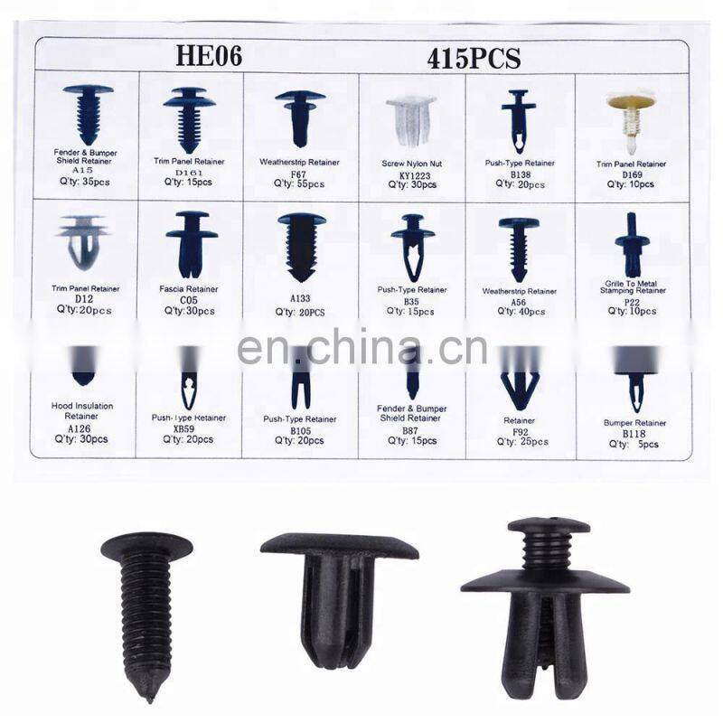 415 pcs auto Plastic Clips Fasteners set For Car door panel