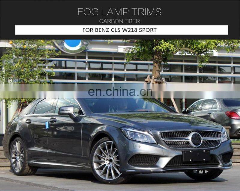 Carbon Fiber Front Bumper Air Vent Cover Trim Fog lamp Mesh Grill Frame For Mercedes Benz CLS W218 sport 2014-2017