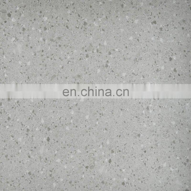 China local factory supplier 1-3% water pebble terrazo pattern rustic flooring cement grey matt porcelain floor tile JSH6002D